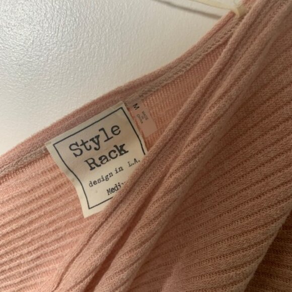 NWOT Style Rack Women's Wrap V-Neck Tie Front Deep Plunge Ribbed Shirt - Size M - Picture 6 of 8